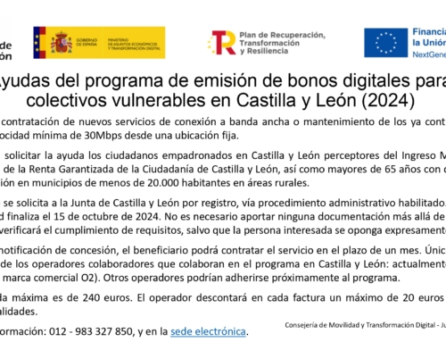 Ayudas del programa de emisión de bonos digitales para colectivos vulnerables en CyL