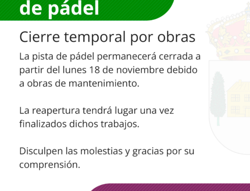 Cierre temporal Pista de pádel