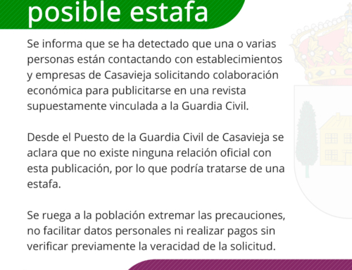 Aviso de posible estafa – revista Guardia Civil