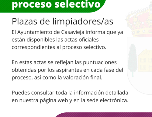 Resultado del proceso selectivo: Dos plazas de limpiadores/as