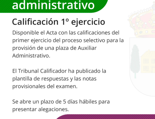 Acta calificaciones primer ejercicio – Plaza Aux Administrativo
