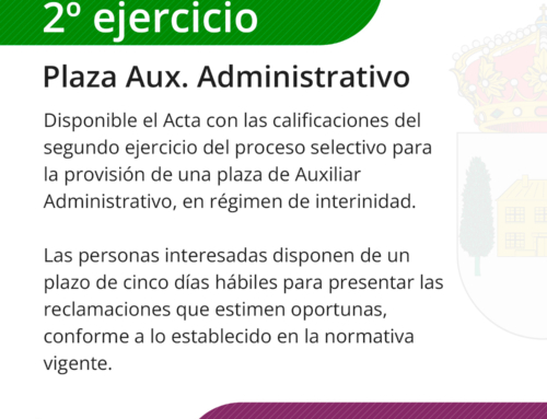 Acta calificaciones segundo ejercicio – Plaza Aux Administrativo
