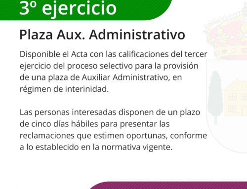 Acta calificaciones tercer ejercicio – Plaza Aux Administrativo