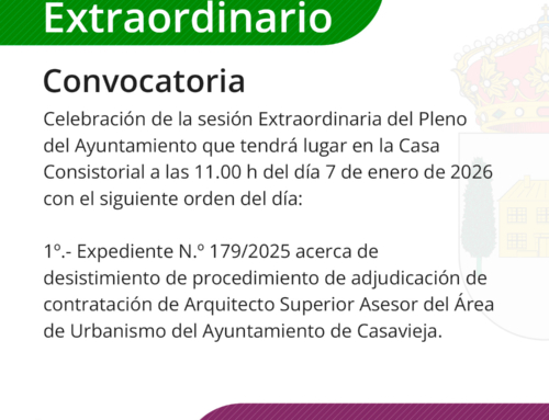Convocatoria Pleno Extraordinario enero 2026
