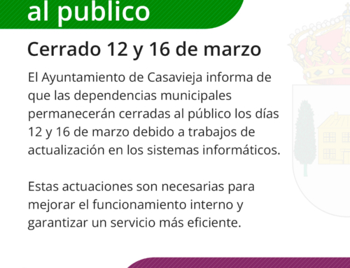 Atención al publico – 12 y 16 de marzo