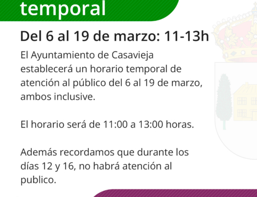 Horario temporal atención al público
