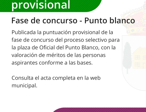 Publicación del acta provisional de la fase de concurso Punto Blanco