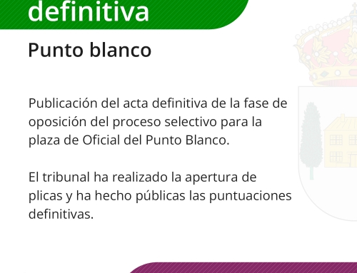 Publicación del acta definitiva de la fase de oposición del Punto Blanco
