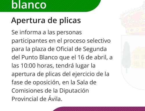 Apertura de plicas del proceso selectivo para la plaza del Punto Blanco