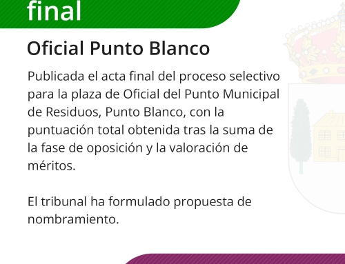Publicación del acta final del proceso selectivo para la plaza del Punto Blanco
