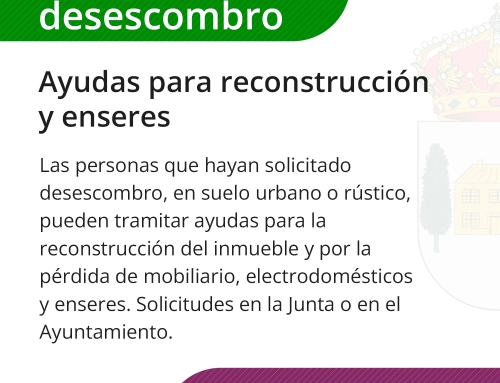 Ayudas para reconstrucción y enseres tras el incendio