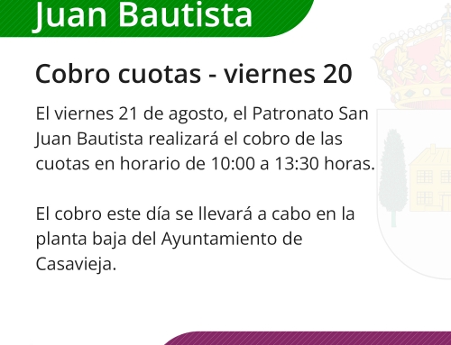 Cobro cuotas Patronato San Juan Bautista