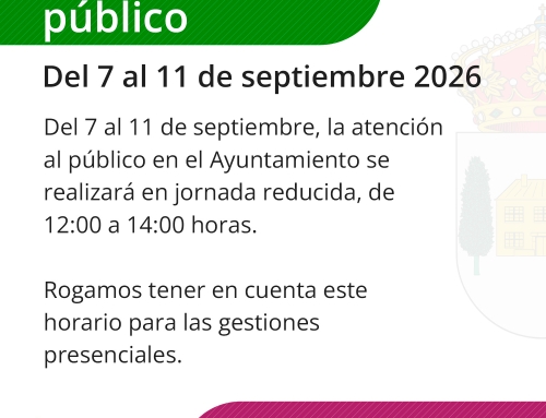 Atención al público del 7 al 11 de septiembre