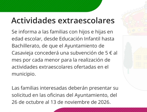 Subvención actividades extraescolares 26/27